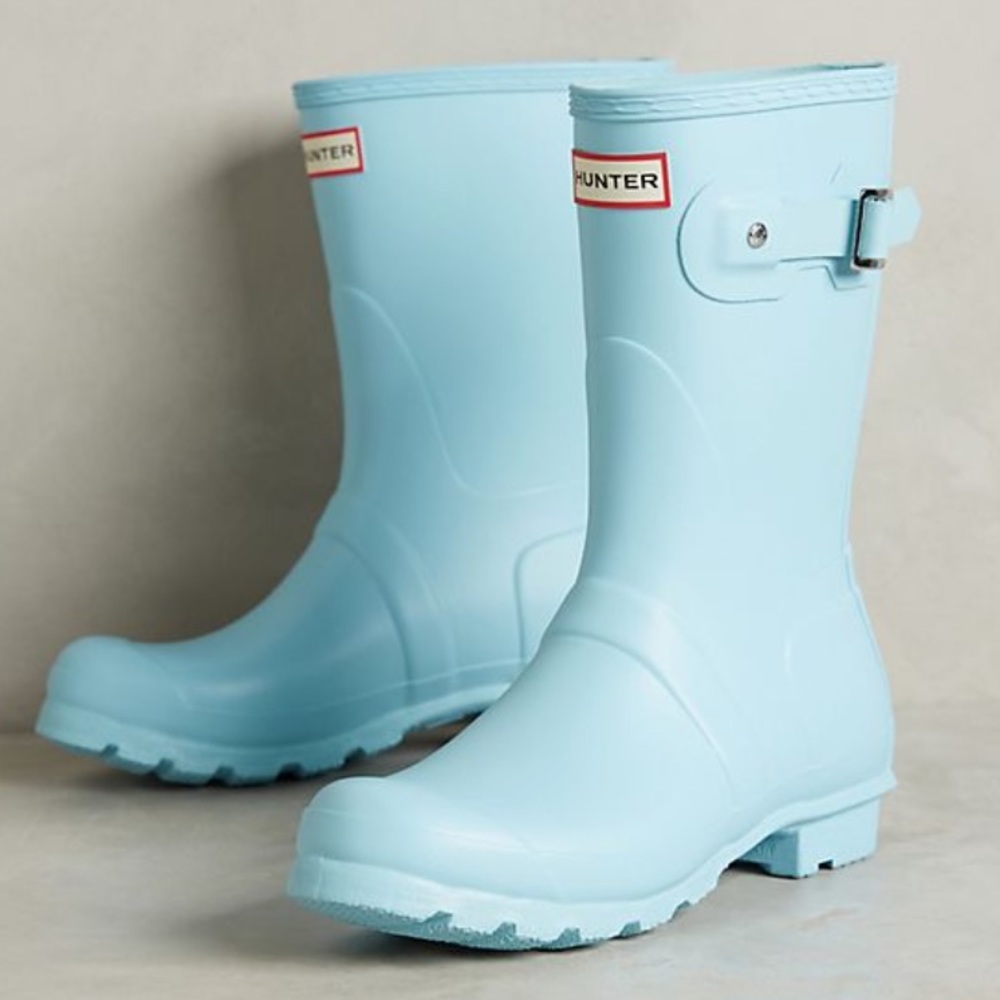 Light Blue short Hunter Rain boots